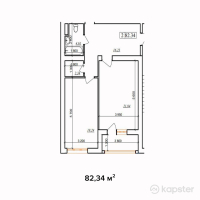 ЖК Sultan — 2-ком 82,3 м² (от 22 808 300 тг)