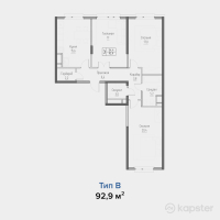 ЖК Hayat Apartments — 3-ком 92,9 м² (от 43 663 000 тг)