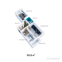 ЖК Шахар Plaza — 2-ком 65,8 м² (от 16 450 000 тг)