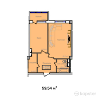 ЖК B-Group Plaza — 1-ком 59,5 м² (от 19 052 800 тг)