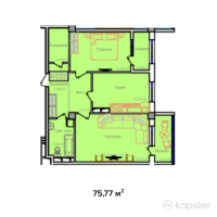 ЖК B-Group Plaza — 2-ком 75,8 м² (от 24 246 400 тг)