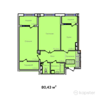 ЖК B-Group Plaza — 2-ком 80,4 м² (от 25 737 600 тг)