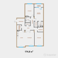 ЖК Exclusive Юбилейный — 4-ком 174,8 м² (от 314 640 000 тг)