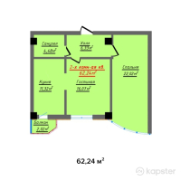 ЖК White House Residence — 2-ком 62,2 м² (от 23 651 300 тг)