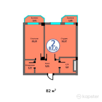 ЖК White House Residence — 2-ком 82 м² (от 31 160 000 тг)