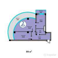 ЖК White House Residence — 2-ком 89 м² (от 33 820 000 тг)