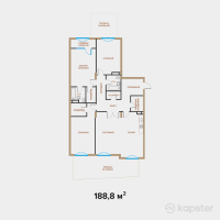 ЖК Exclusive Юбилейный — 4-ком 188,8 м² (от 339 840 000 тг)