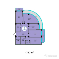 ЖК White House Residence — 4-ком 173,7 м² (от 66 006 000 тг)