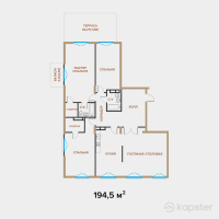 ЖК Exclusive Юбилейный — 4-ком 194,5 м² (от 350 100 000 тг)