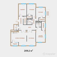 ЖК Exclusive Юбилейный — 5-ком 209,2 м² (от 376 560 000 тг)