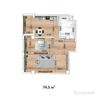 ЖК Магнат — 2-ком 74,5 м² (от 21 605 000 тг)
