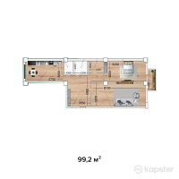 ЖК Магнат — 2-ком 99,2 м² (от 28 768 000 тг)