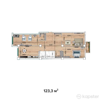 ЖК Магнат — 3-ком 123,3 м² (от 35 757 000 тг)