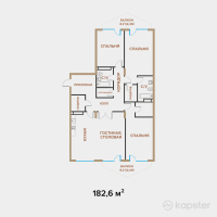 ЖК Exclusive Юбилейный — 4-ком 182,6 м² (от 328 680 000 тг)
