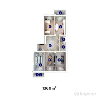 ЖК Мансур — 4-ком 136,9 м² (от 32 856 000 тг)