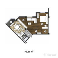 ЖК Капитал — 2-ком 78,9 м² (от 20 109 300 тг)