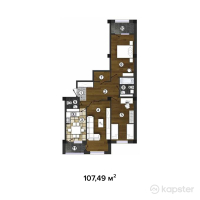 ЖК Капитал — 3-ком 107,5 м² (от 27 401 000 тг)