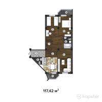 ЖК Капитал — 3-ком 117,4 м² (от 29 942 200 тг)