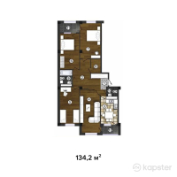 ЖК Капитал — 4-ком 134,2 м² (от 34 221 000 тг)