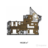 ЖК Капитал — 4-ком 140,9 м² (от 35 919 300 тг)