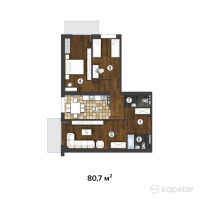 ЖК Мизам — 3-ком 80,7 м² (от 14 122 600 тг)