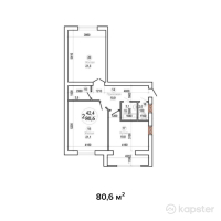 ЖК Qazyna House — 2-ком 80,6 м² (от 12 896 000 тг)