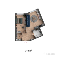 ЖК Taras — 2-ком 74,1 м² (от 30 381 000 тг)