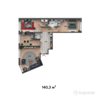 ЖК Taras — 3-ком 140,3 м² (от 57 523 000 тг)