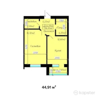 ЖК Раяна 2 — 1-ком 44,9 м² (от 12 125 800 тг)