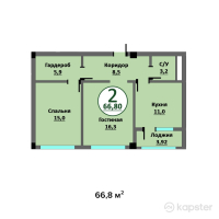 ЖК Premier — 2-ком 66,8 м² (от 25 384 000 тг)