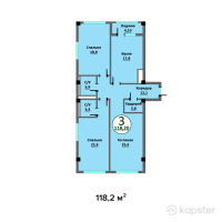 ЖК Premier — 3-ком 118,2 м² (от 44 916 000 тг)
