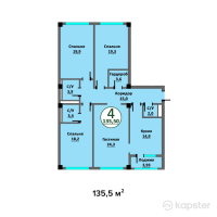 ЖК Premier — 4-ком 135,5 м² (от 51 490 000 тг)