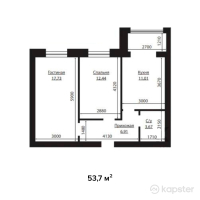 ЖК Baq Sarai — 2-ком 53,7 м² (от 11 277 000 тг)
