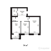 ЖК Baq Sarai — 2-ком 74 м² (от 17 760 000 тг)
