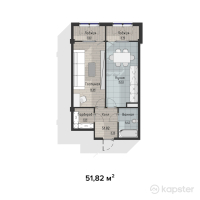 ЖК Family Home — 1-ком 51,8 м² (от 10 882 200 тг)