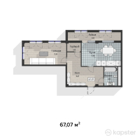 ЖК Family Home — 1-ком 67,1 м² (от 14 084 700 тг)