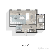 ЖК Family Home — 2-ком 70,7 м² (от 14 849 100 тг)
