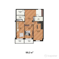 ЖК Shevchenco — 2-ком 99,3 м² (от 49 650 000 тг)