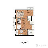 ЖК Shevchenco — 4-ком 119,8 м² (от 59 900 000 тг)