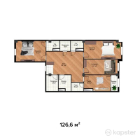 ЖК Shevchenco — 4-ком 126,6 м² (от 63 300 000 тг)