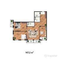 ЖК Shevchenco — 4-ком 147,2 м² (от 73 600 000 тг)