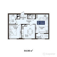 ЖК JM Towers — 2-ком 65 м² (от 37 038 600 тг)