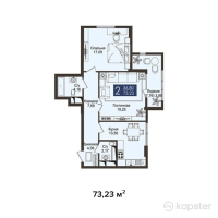 ЖК JM Towers — 2-ком 73,2 м² (от 41 741 100 тг)