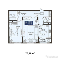 ЖК JM Towers — 2-ком 76,5 м² (от 43 593 600 тг)