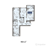 ЖК JM Towers — 3-ком 99,1 м² (от 56 487 000 тг)