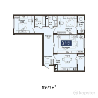 ЖК JM Towers — 3-ком 99,4 м² (от 56 663 700 тг)