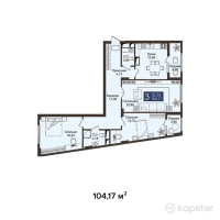 ЖК JM Towers — 3-ком 104,2 м² (от 59 376 900 тг)