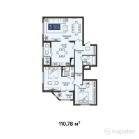 ЖК JM Towers — 3-ком 110,8 м² (от 63 144 600 тг)
