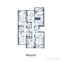 ЖК JM Towers — 4-ком 130,2 м² (от 74 225 400 тг)