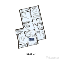 ЖК JM Towers — 4-ком 137,7 м² (от 78 483 300 тг)